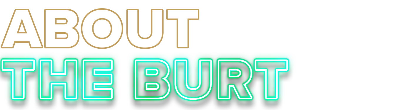 The Venue title outlined in a green glow similar to a neon street sign