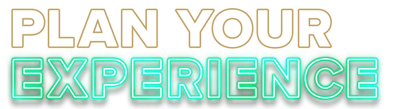 Bold text announcing Visitor Information in neon-style lettering.